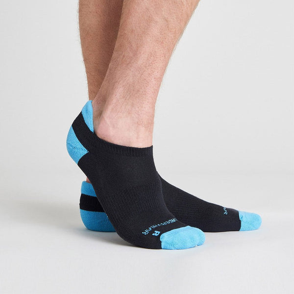 Men's Anti-Blister Running Socks - Low (Black) | runderwear™