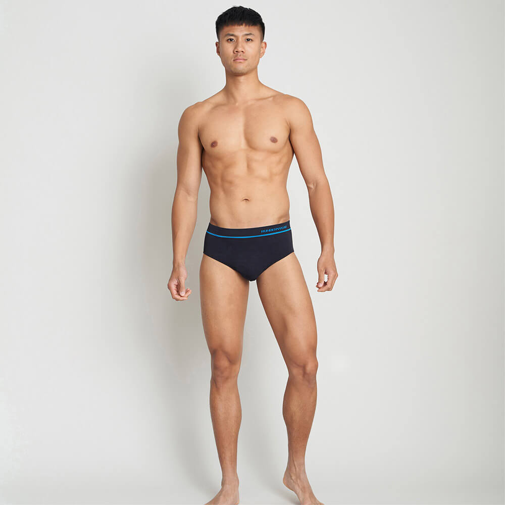 Men s Recycled Running Briefs Black Multibuy x3 runderwear