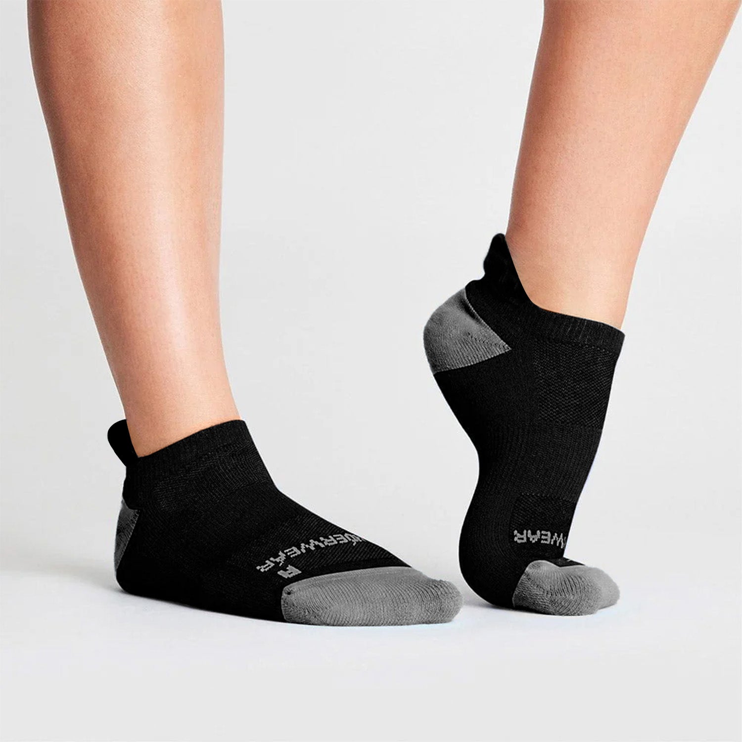 Anti Blister Running Sock Low - Black & Grey